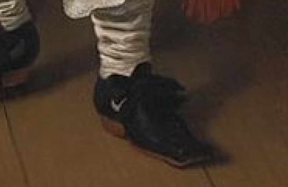 Как изглежда логото на Nike на 400-годишна картина? Странна снимка, Портрет на момче, Фердинанд Бол, обувки Nike, лого