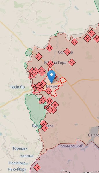 Ситуация вблизи Бахмута / DeepStateMap