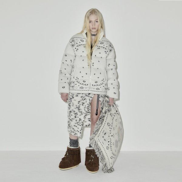 пуховик с принтом, модный пуховик, тренды пуховиков 2023, пуховик