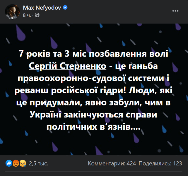 Коментарі у справі Стерненка