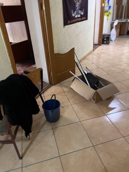 общежитие КНУ после ночной атаки БПЛА