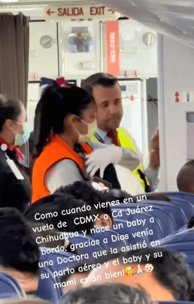 Самолет, авиакомпания Aeromеxico, роды во время полета, роды в самолете, бесплатные полеты, бесплатные перелеты, врач, курьезы