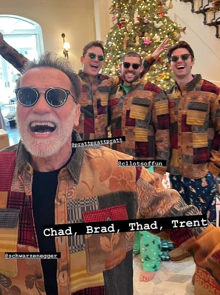 Арнольд Шварценеггер, Патрик Шварценеггер, Кристофер Шварценеггер, Крис Пратт