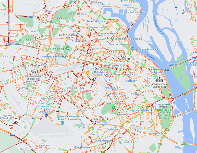 Пробки в киеве, ситуация на дорогах киева