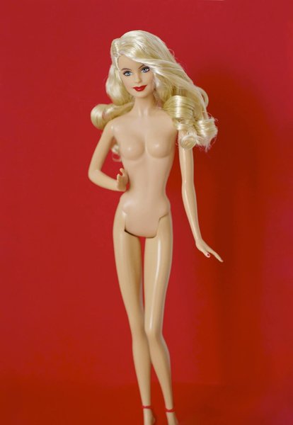 кукла Барби, туфли, волосы, красный фон, фото