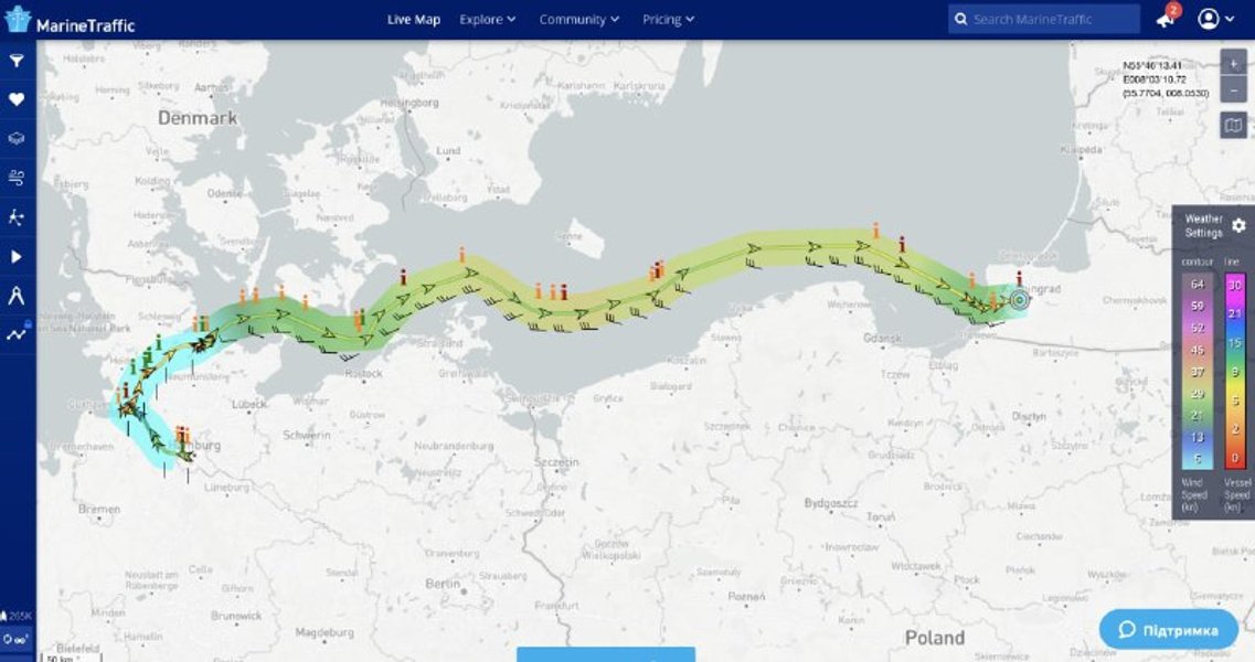 Яхта Graceful Путин Гамбург Калининград