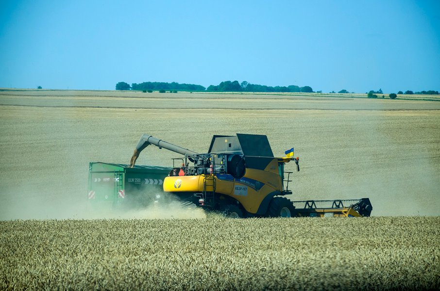 урожай, пшеница, комбайн