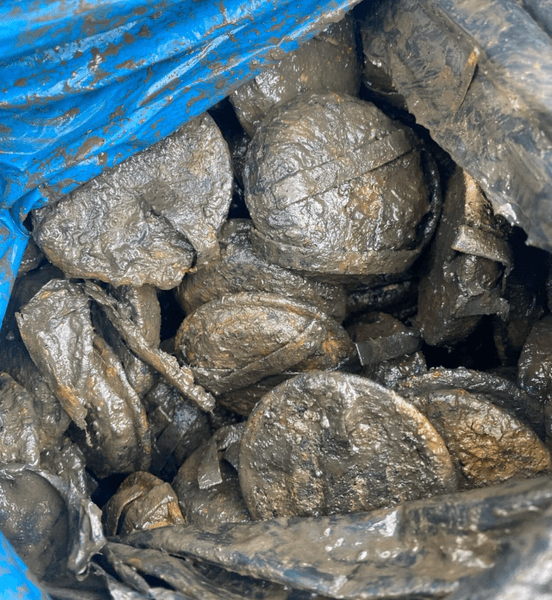 Мужчина во время рыбалки поймал мешок для мусора с большим количеством взрывчатки