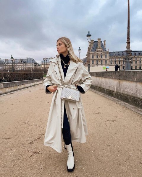 белый тренч, тренды, фото