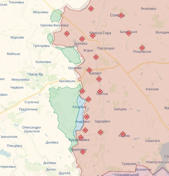 Бахмутское направление карта боевых действий