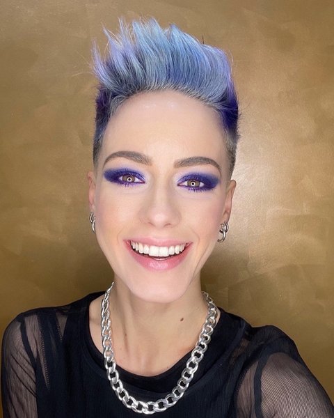 цветные стрелки, макияж, новый год макияж, новогодний макияж, лавандовый макияж