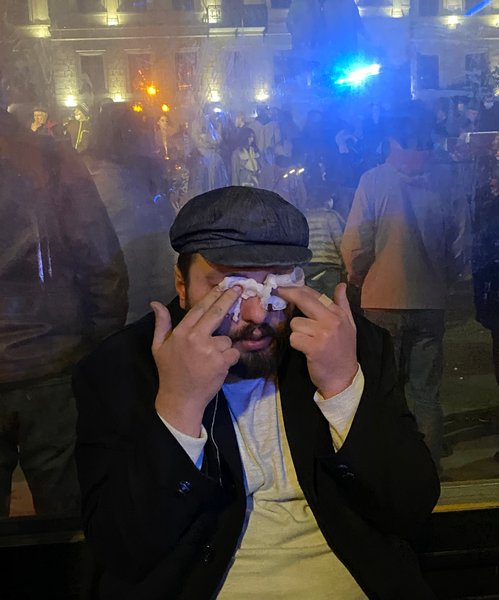 Участники протестов в Грузии