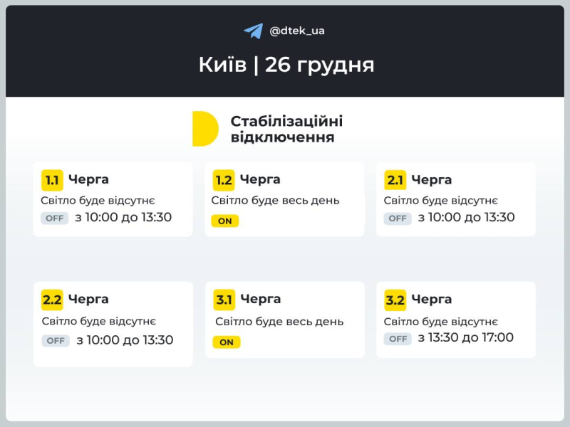 В Україні частково ввели аварійні відключення світла: графіки на 26 грудня