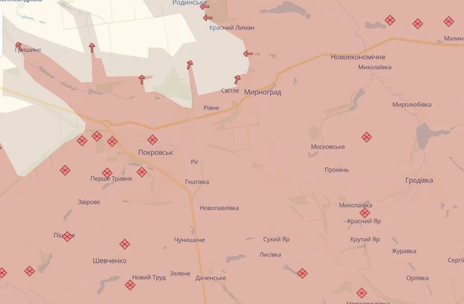 Просування ЗС РФ у Покровську та Мирнограді