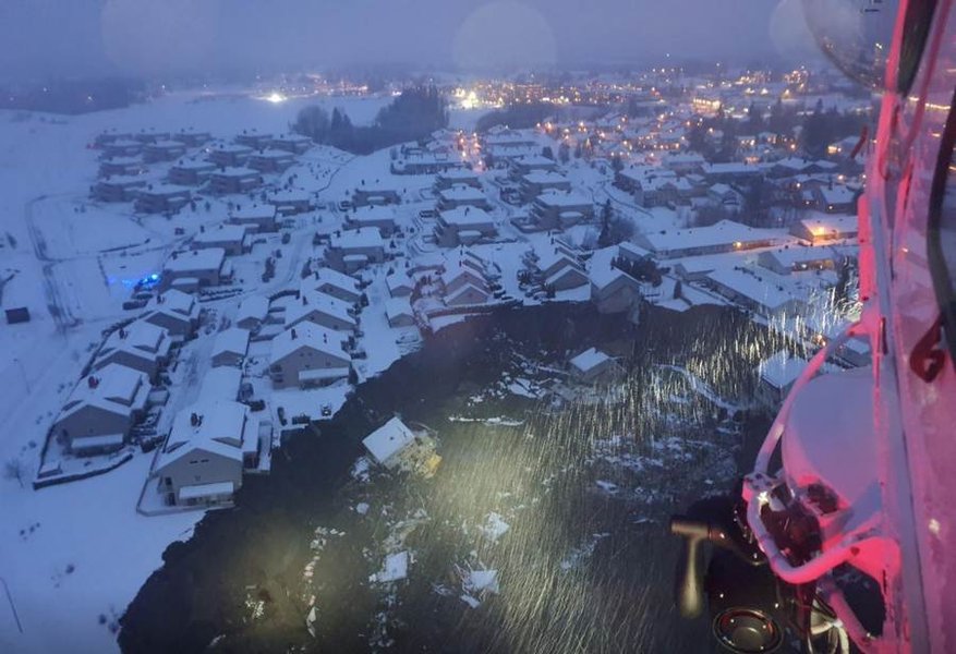 Норвегия, оползень, катастрофа, катаклизм, сдвиг