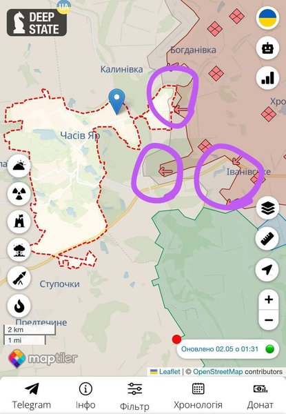 Обстановка біля Часового Яру на Донбасі