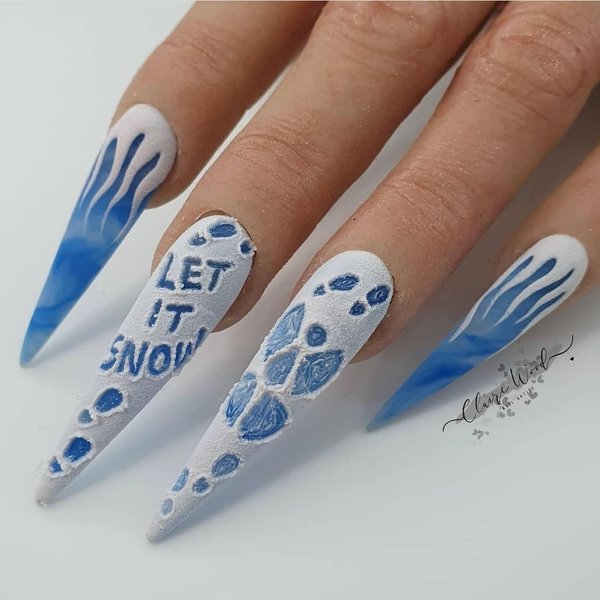 снежный маникюр, зимний маникюр, маникюр на декабрь, тренды маникюра, модный маникюр
