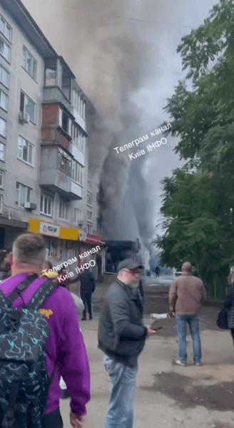 Пожар в доме после атаки БПЛА