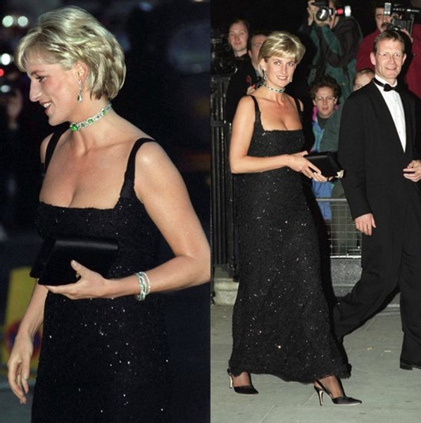 принцесса диана, черное платье
