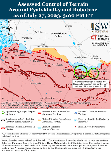 ЗСУ вдалося просунутися далі в Запорізькій області, карта боїв,