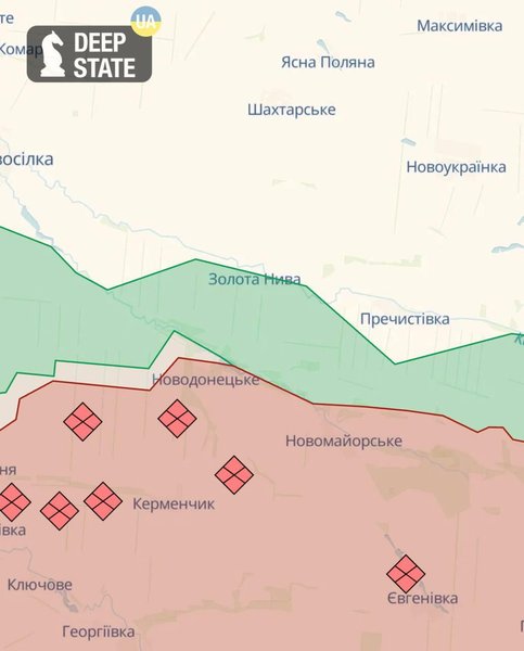 карта, Марьянка, Новомихайловка, Золотая Нива, Пречистовка