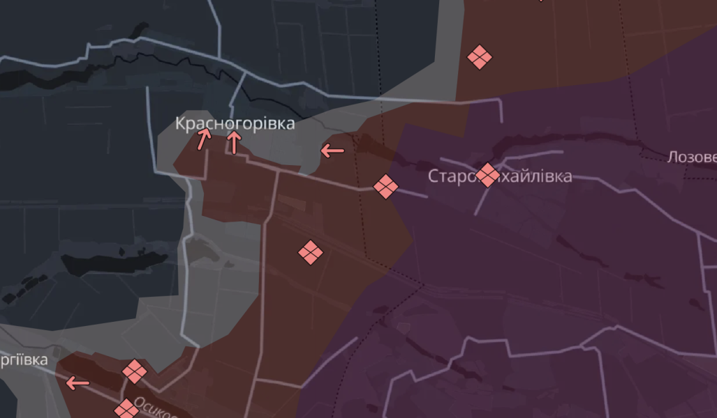 Просування ЗС РФ на фронті Карта бойових дій