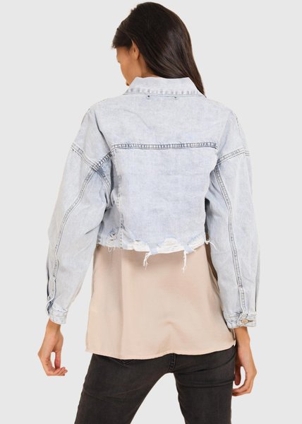 Укороченная джинсовая куртка 2021