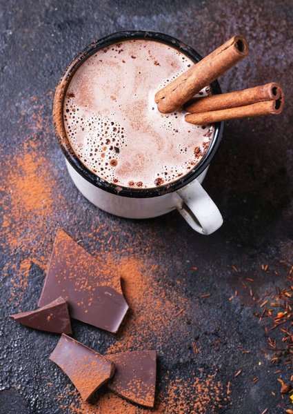 фото, горячий шоколад с корицей 