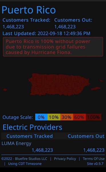 Пуерто-Рико, ураган Фіона, шторм у Карибському морі, Карибські острови, Блекаут