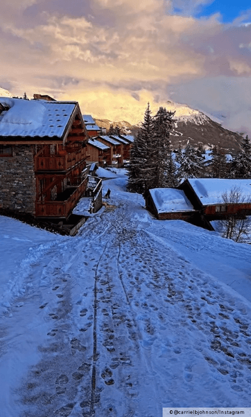 отдых, курорт, дома, снег, горы