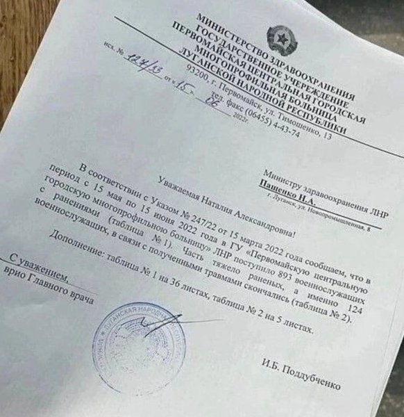 раненые в первомайске