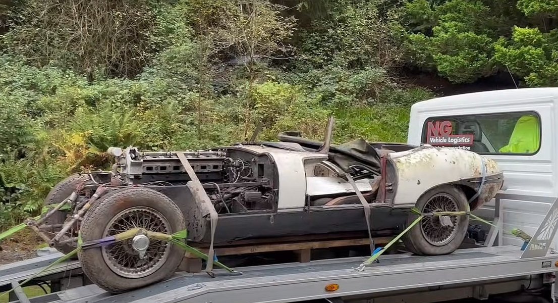 Jaguar E-Type, ретро авто, коллекция авто, заброшенные авто