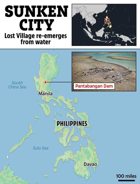 Затоплене місто на карті