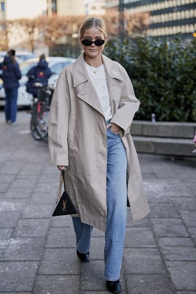 Бежевый тренч тренды 2022, осенняя мода