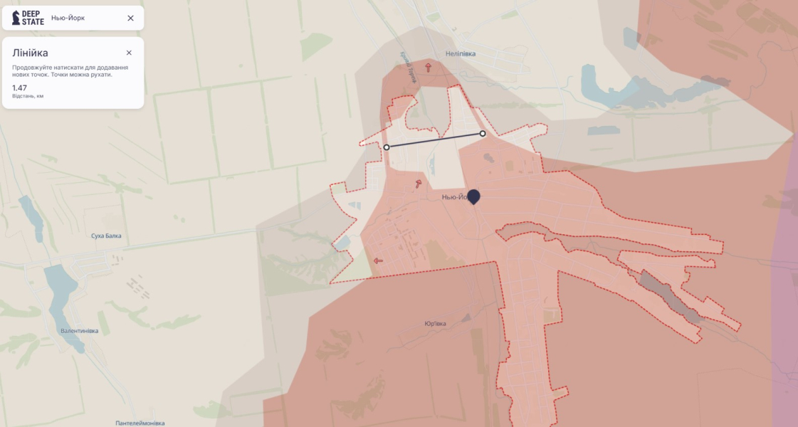 ситуація біля Нью-Йорка станом на 20 серпня Бої на Донбасі, бойові дії, карта, 20 серпня, Нью-Йорк