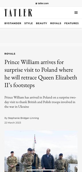 Стаття у "Татлері" про поїздку Вільяма до Польщі