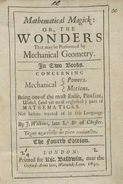 Математическая магия, Джон Уилкинс