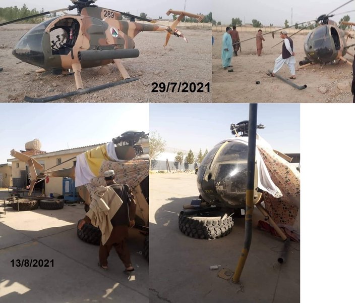 талибы у вертолета MD 530F