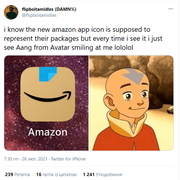 ассоциации с новой иконкой амазона