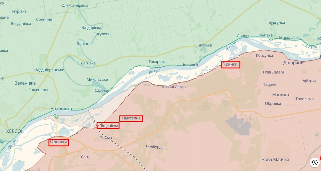 Херсонщина на карте DeepState