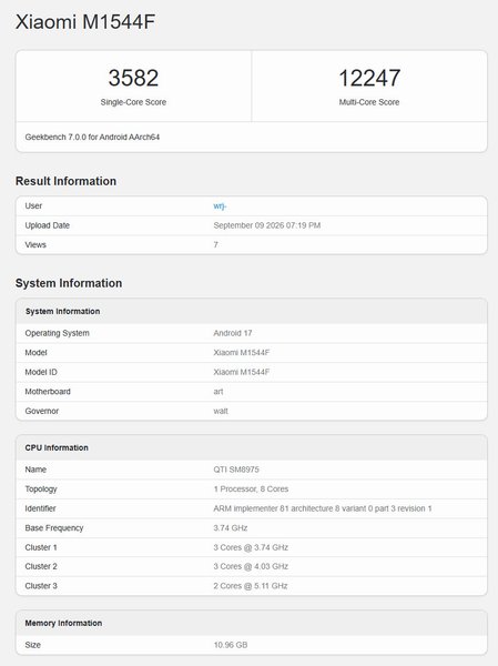 Результаты тестов Xiaomi 18 Pro Max