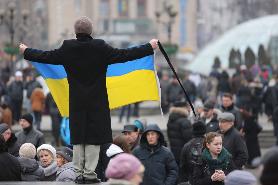 Митинг памяти погибших под Волновахой. Майдан