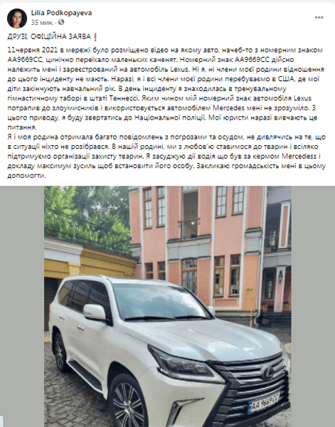 Лилия Подкопаева, дтп