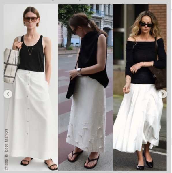 образ тренд біла спідниця Чорний верх — білий низ