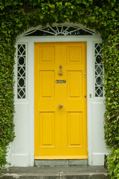 Жовтний колір вхідних дверей