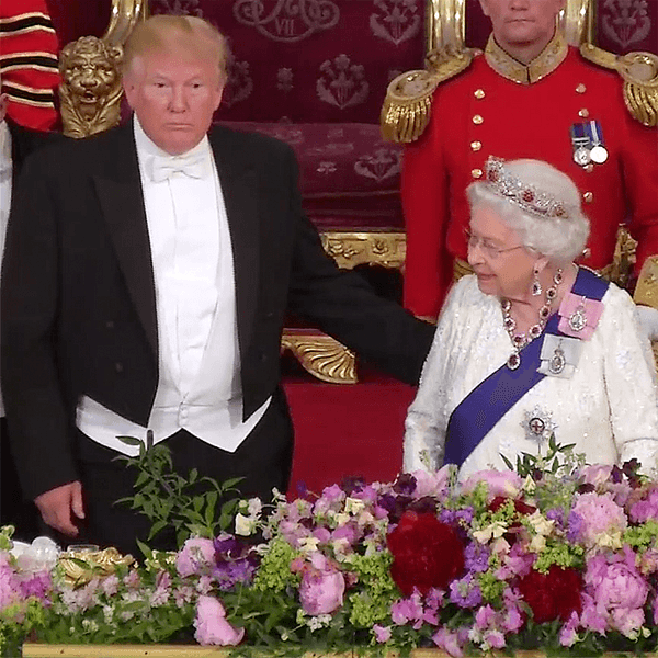 Дональд Трамп, Елизавета II, Дональд Трамп в Лондоне, фото