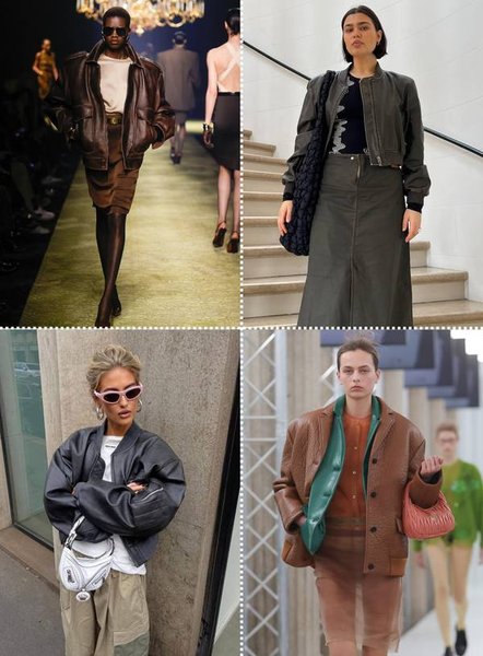 куртки бомбери, модні тренди 2023, осінь 2023