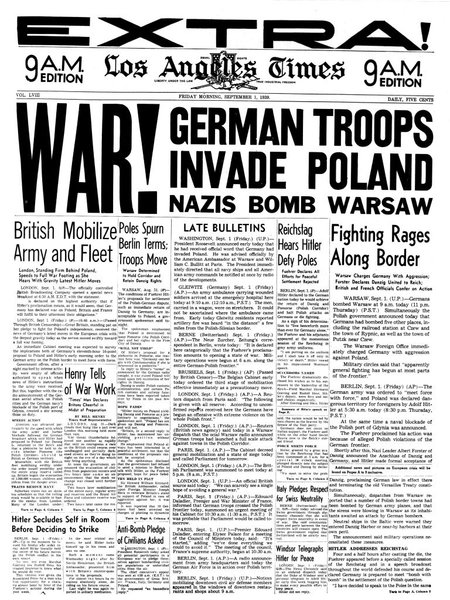Вересень 1939, вторгнення до Польщі, окупація Польщі, Друга світова війна