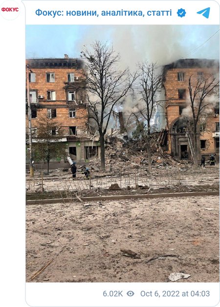 ВС РФ осуществили массированный ракетный удар по Запорожью