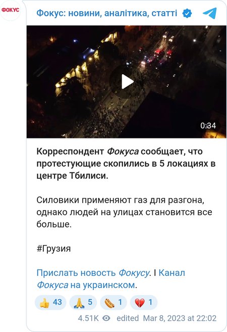 Проетсты в Грузии